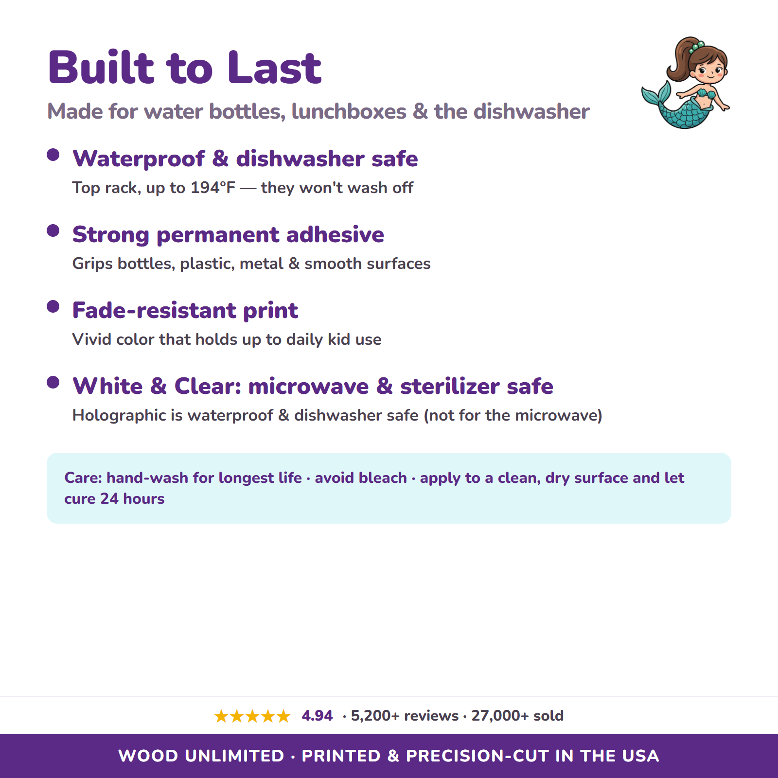 Waterproof dishwasher safe name labels care guide