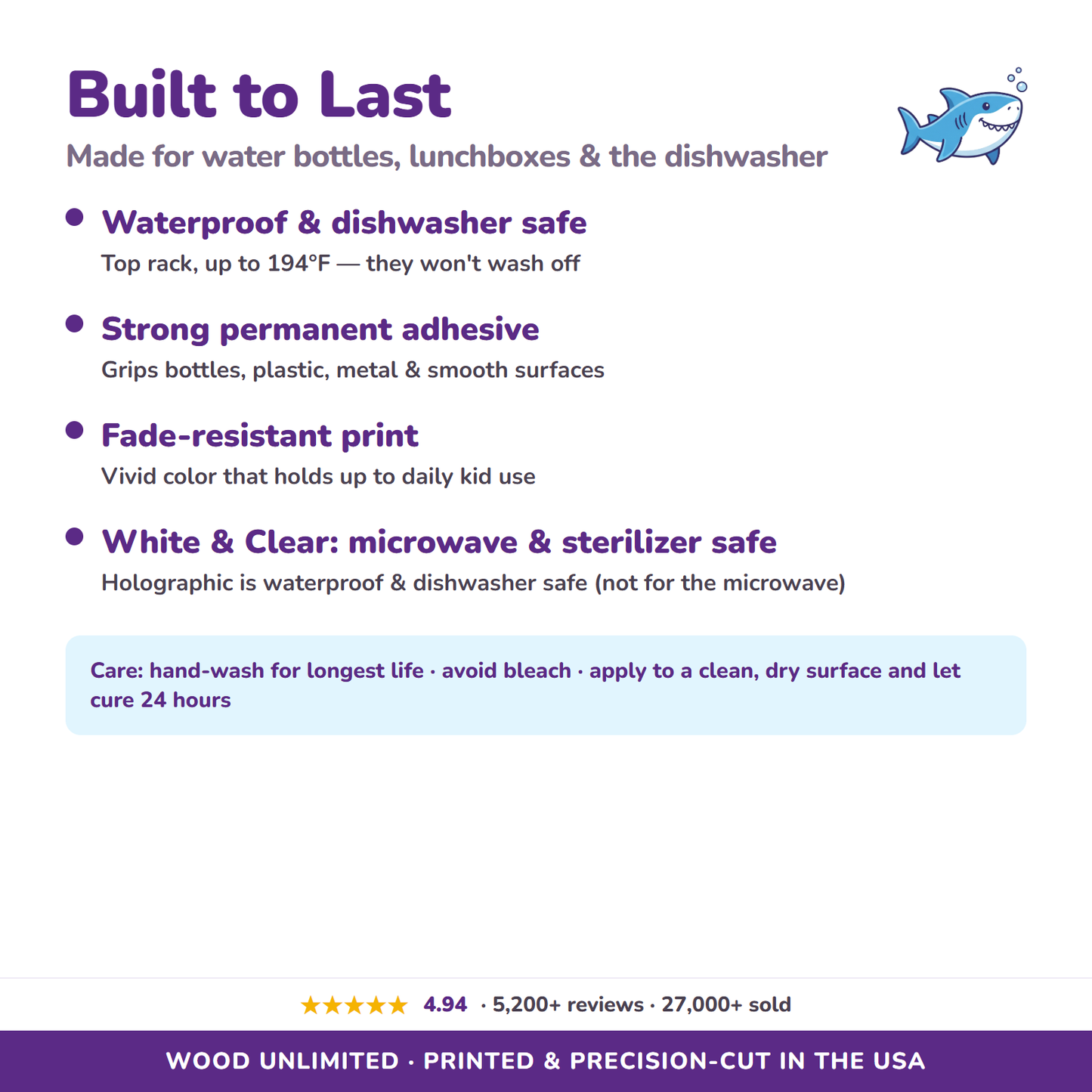 Waterproof dishwasher safe name labels care guide