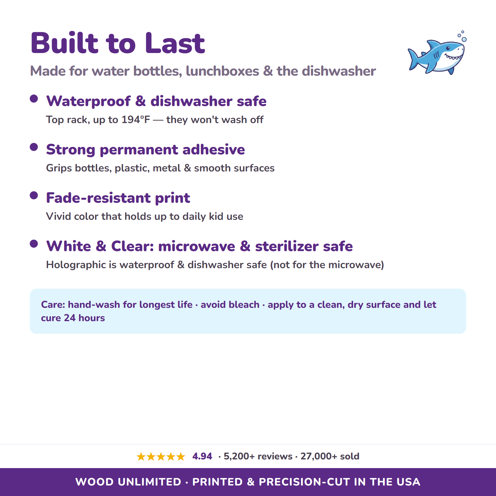 Waterproof dishwasher safe name labels care guide