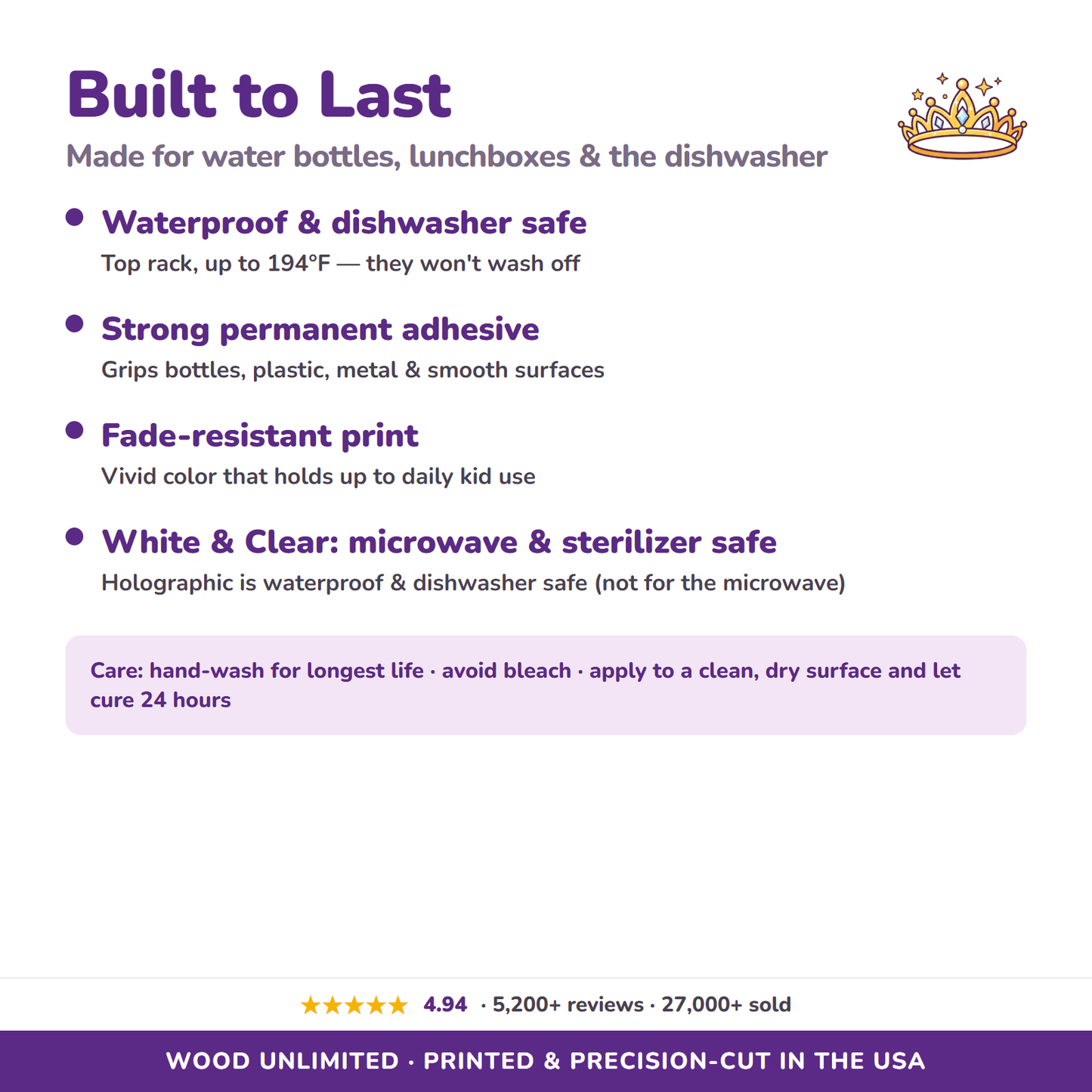 Waterproof dishwasher safe name labels care guide