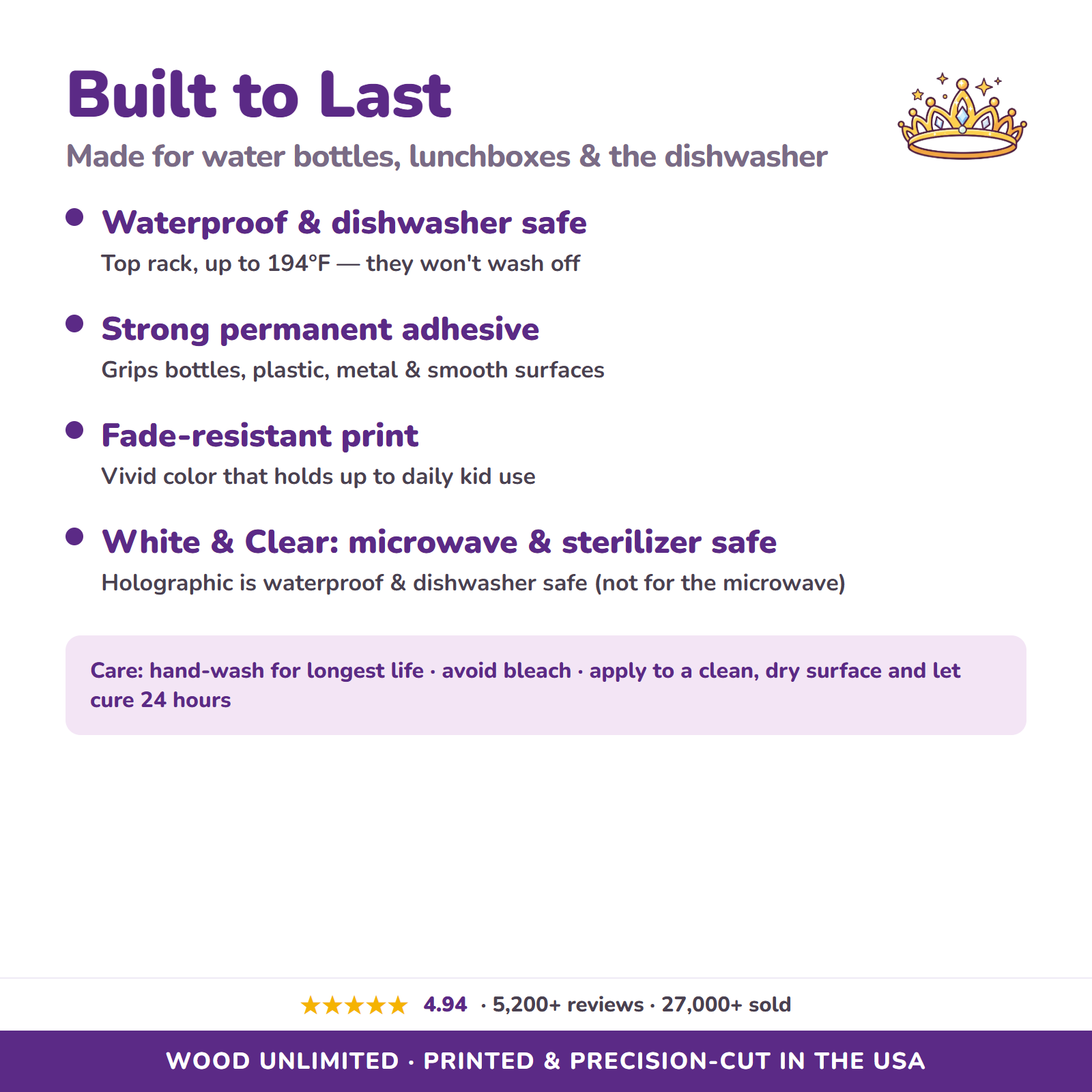 Waterproof dishwasher safe name labels care guide