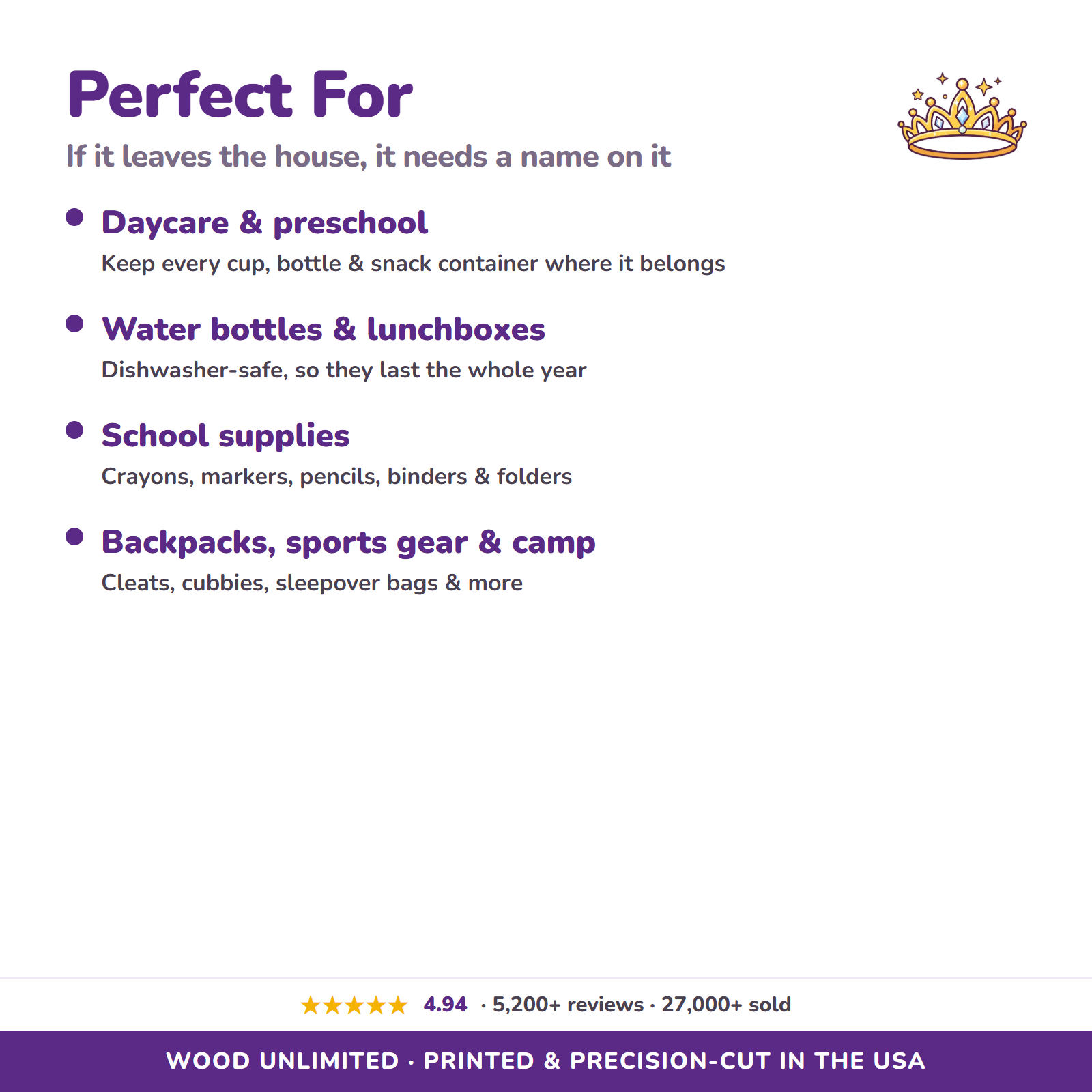 Princess & Castle name labels for daycare school and gifts