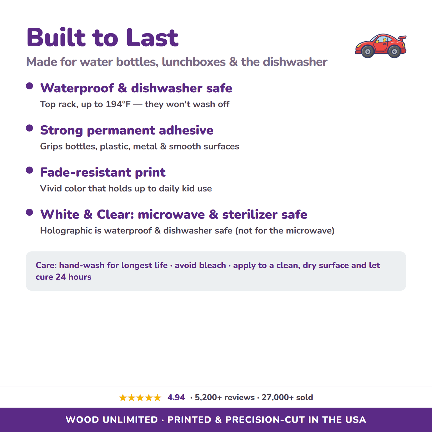 Waterproof dishwasher safe name labels care guide