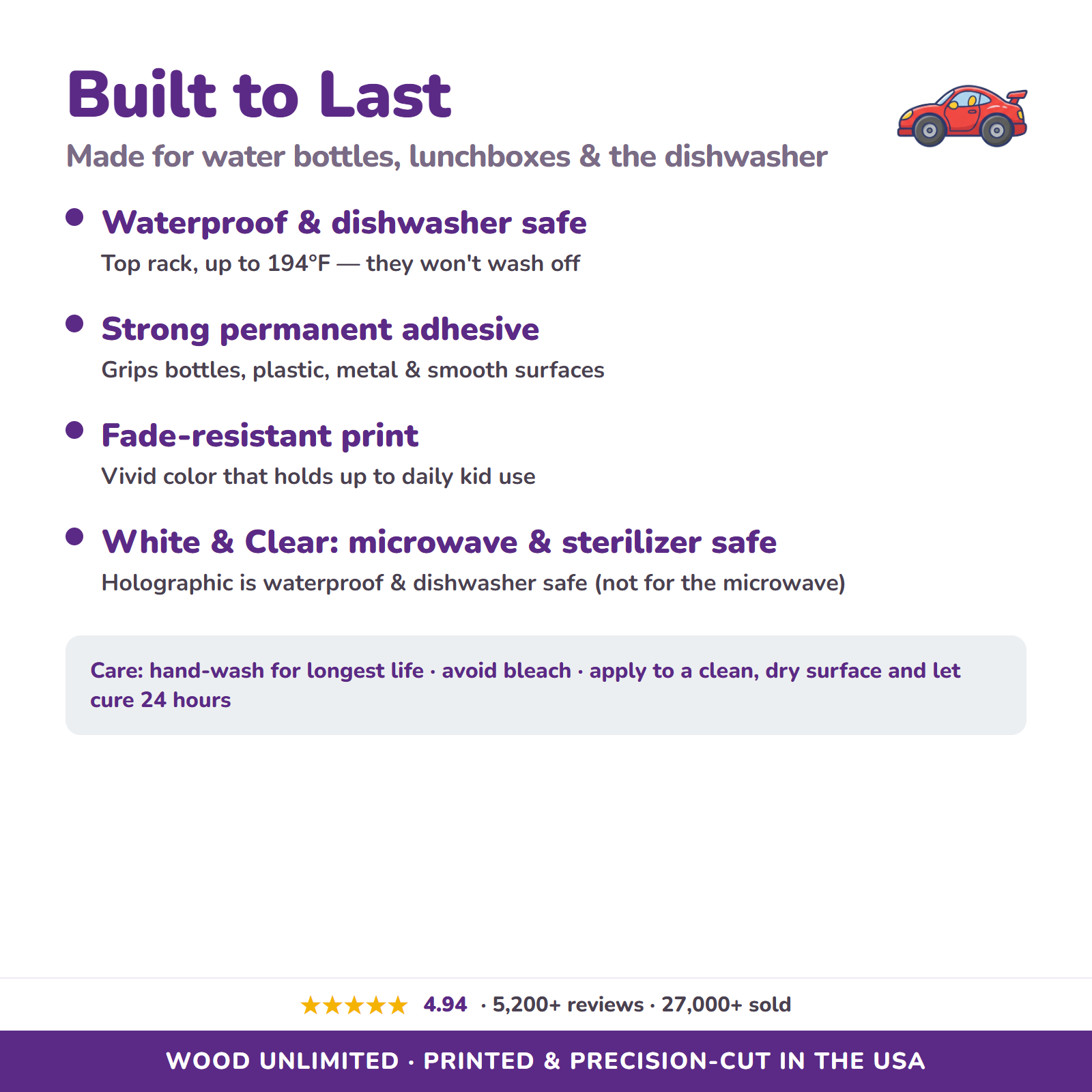 Waterproof dishwasher safe name labels care guide