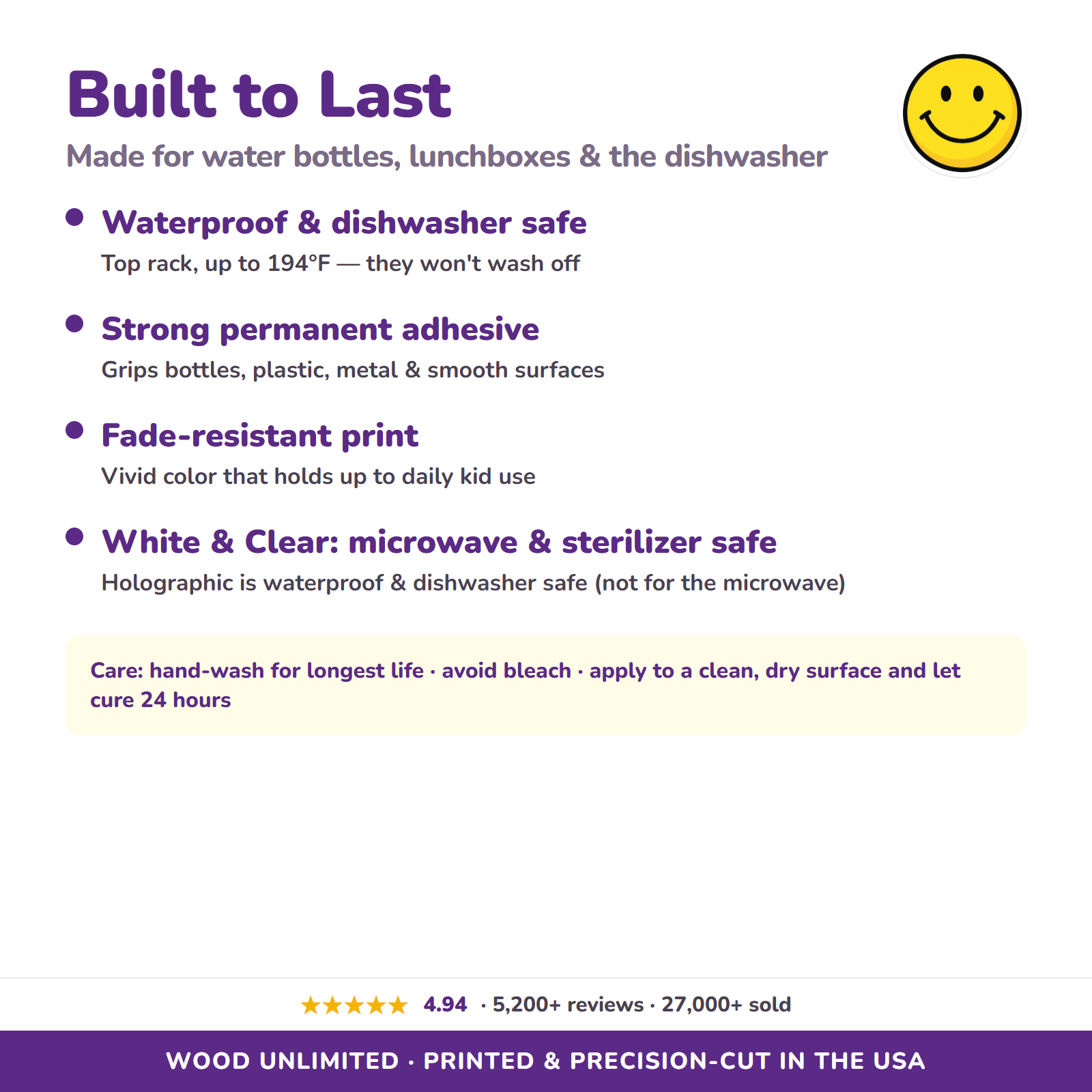 Waterproof dishwasher safe name labels care guide