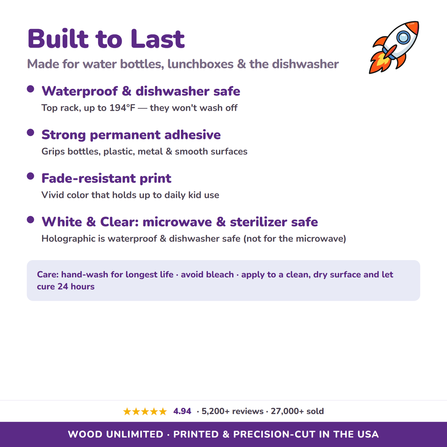 Waterproof dishwasher safe name labels care guide