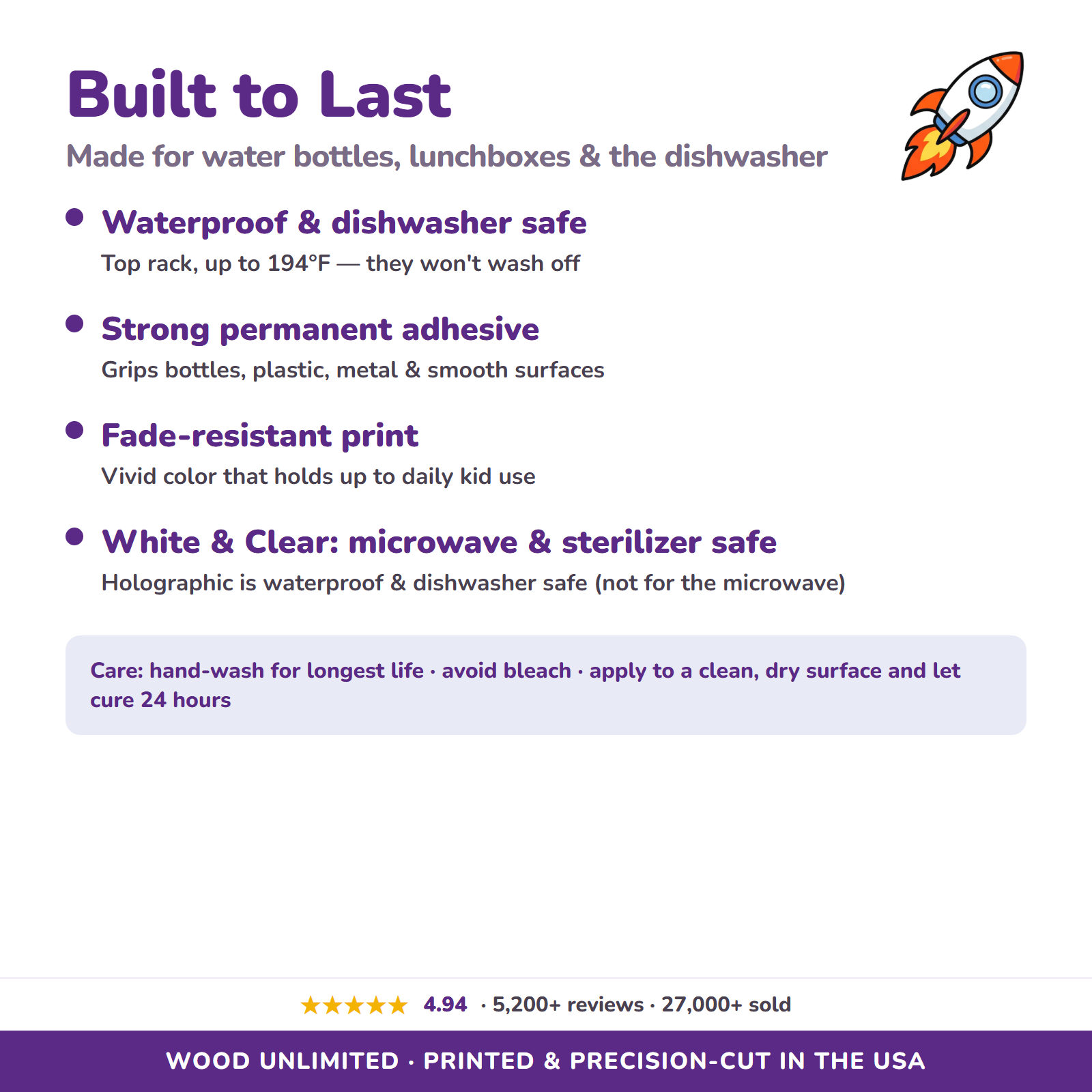 Waterproof dishwasher safe name labels care guide