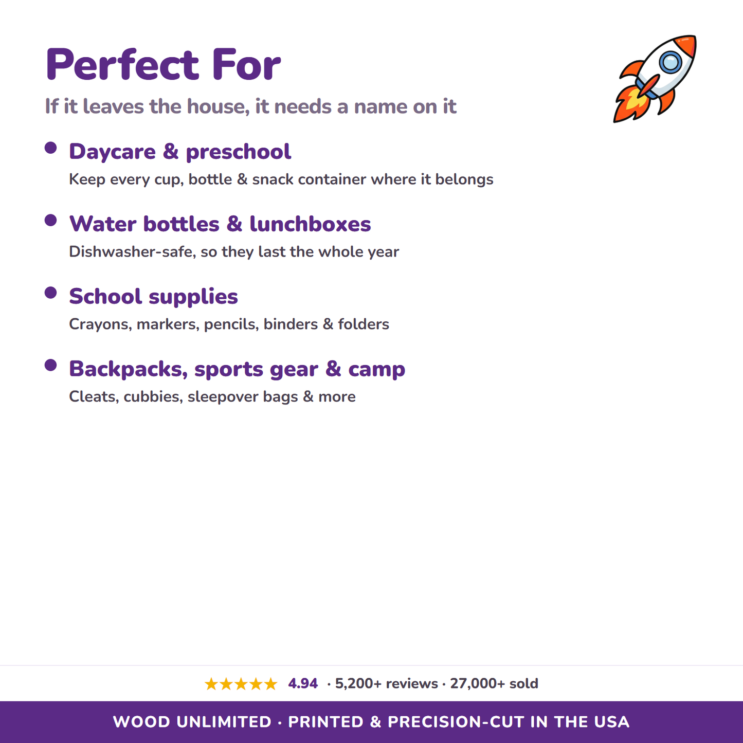 Space name labels for daycare school and gifts