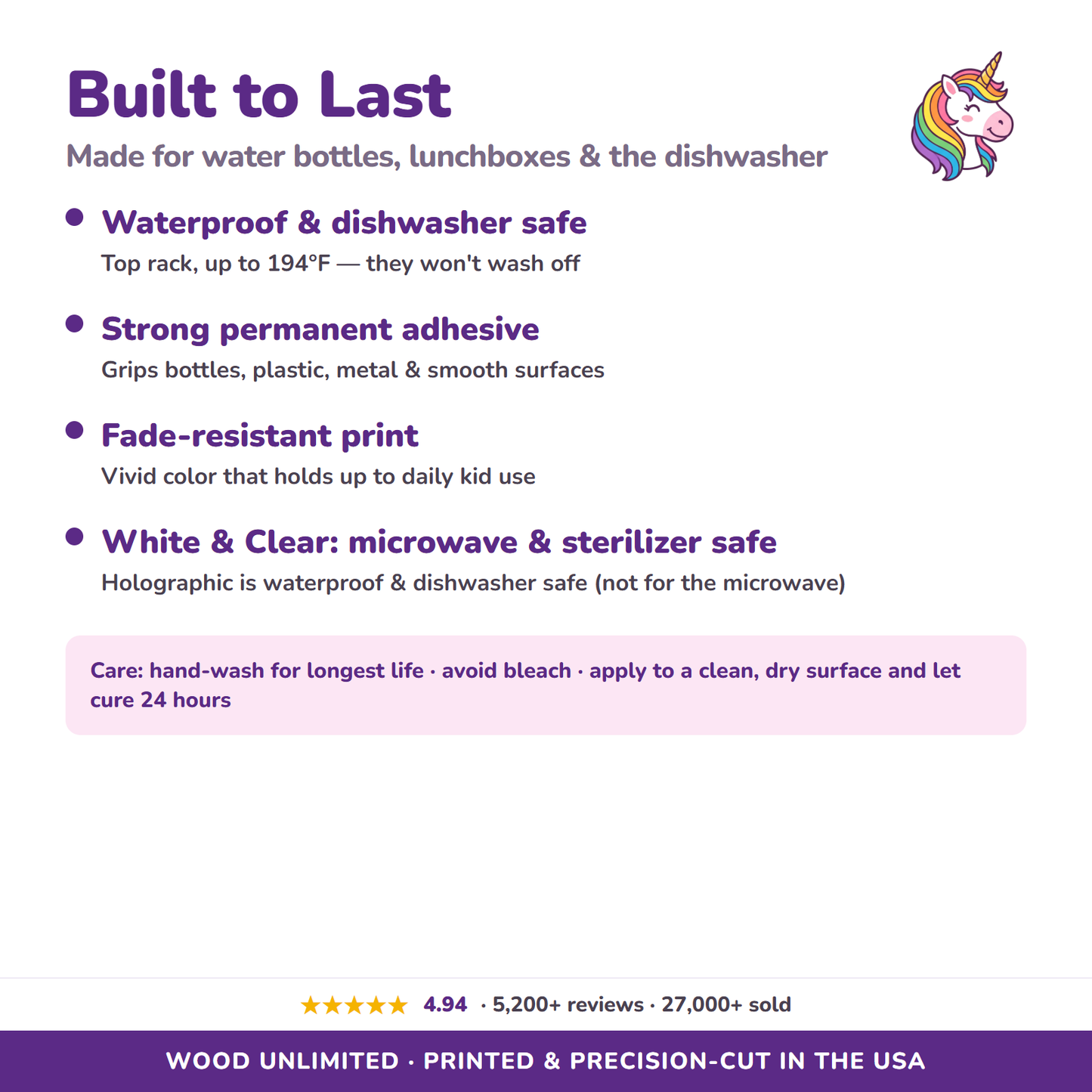 Waterproof dishwasher safe name labels care guide