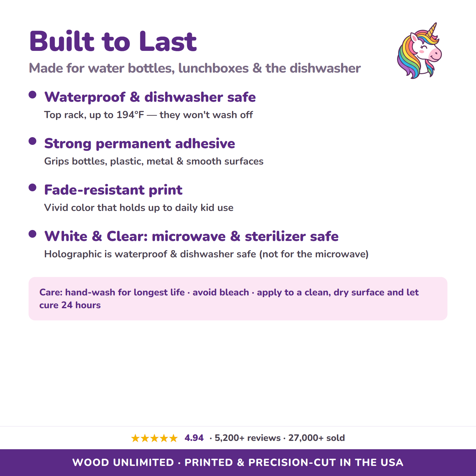 Waterproof dishwasher safe name labels care guide