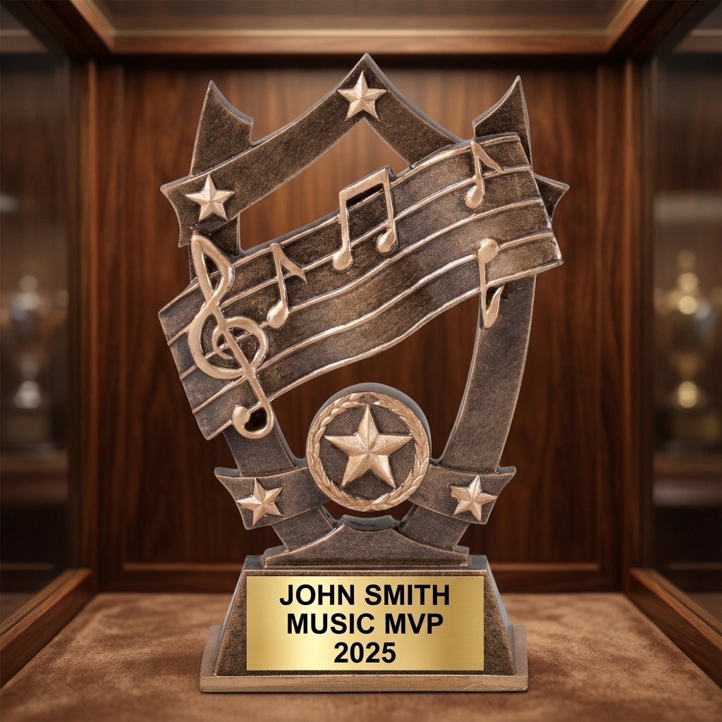 Music Trophy Award | Personalized | Custom Engraved | Music Award | Musician Gift | Music Teacher Appreciation | Band Award - View 1