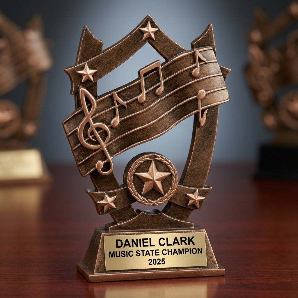 Music Trophy Award | Personalized | Custom Engraved | Music Award | Musician Gift | Music Teacher Appreciation | Band Award - View 2