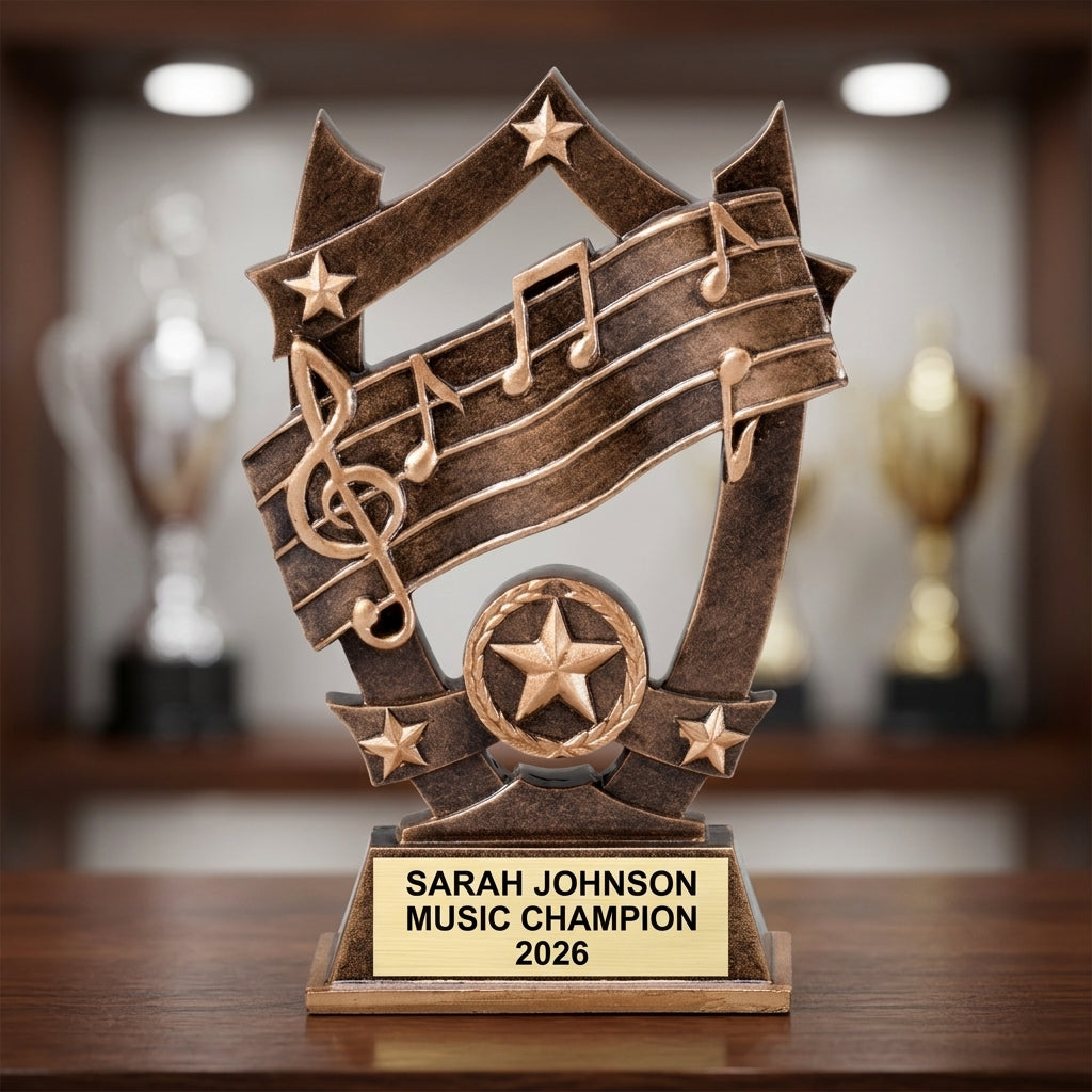 Music Trophy Award | Personalized | Custom Engraved | Music Award | Musician Gift | Music Teacher Appreciation | Band Award - View 4