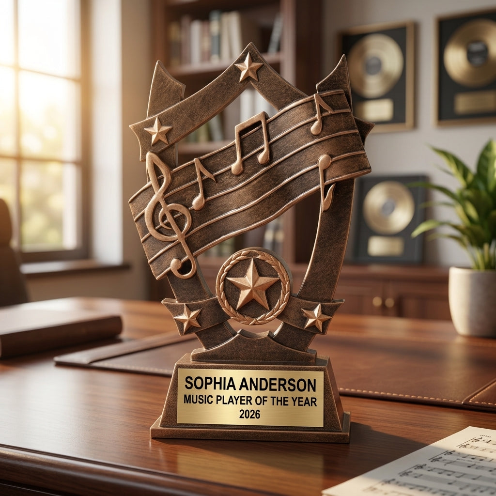Music Trophy Award | Personalized | Custom Engraved | Music Award | Musician Gift | Music Teacher Appreciation | Band Award - View 5