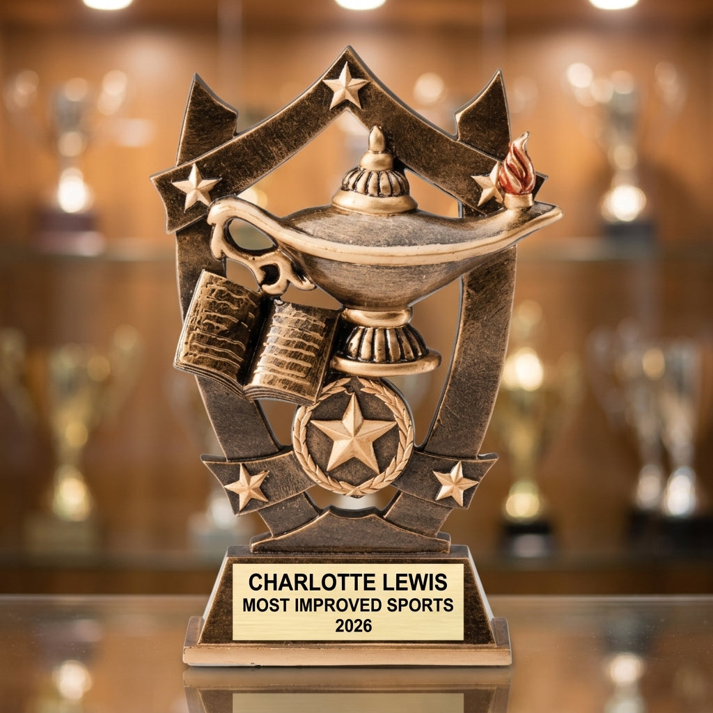 Sports Award Trophy | Personalized | Custom Engraved | Resin | Team Award | Achievement Recognition - View 1