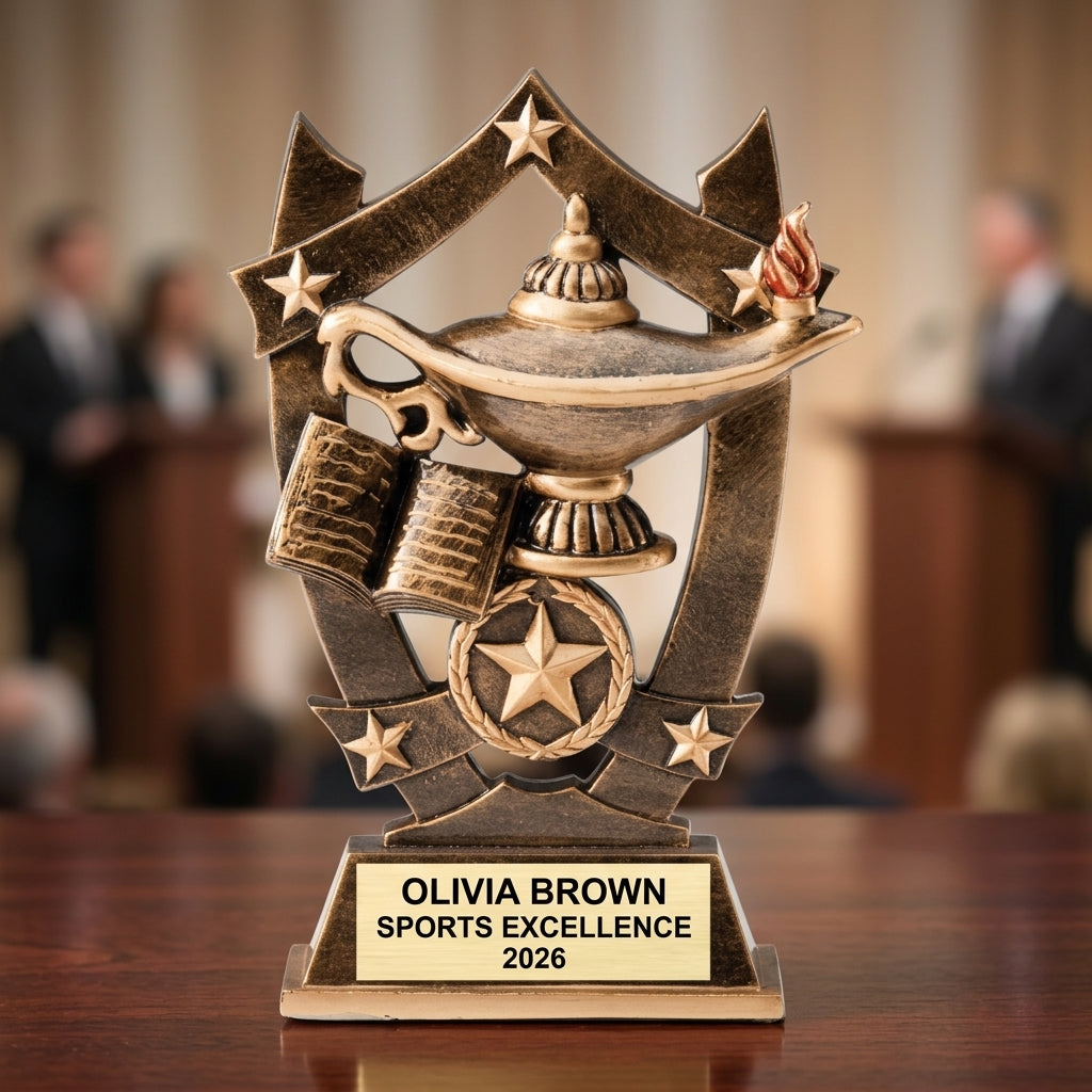 Sports Award Trophy | Personalized | Custom Engraved | Resin | Team Award | Achievement Recognition - View 2