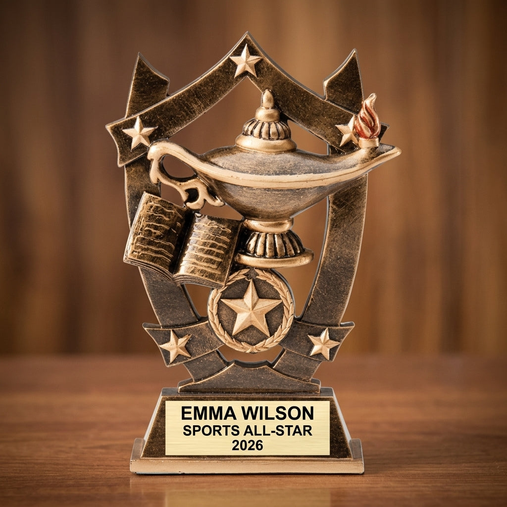 Sports Award Trophy | Personalized | Custom Engraved | Resin | Team Award | Achievement Recognition - View 3