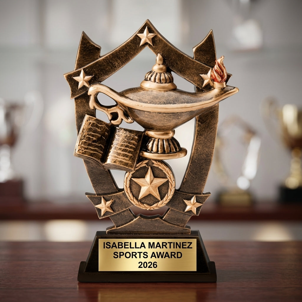 Sports Award Trophy | Personalized | Custom Engraved | Resin | Team Award | Achievement Recognition - View 4