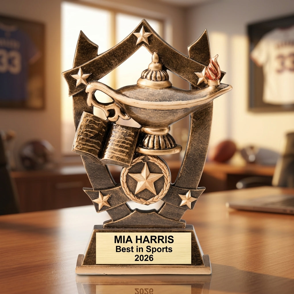Sports Award Trophy | Personalized | Custom Engraved | Resin | Team Award | Achievement Recognition - View 5