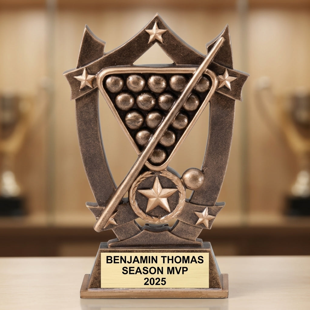 Billiards Trophy Award | Personalized Billiards Award | Custom Engraved Billiards Gift | Pool Player Gift | Billiards Tournament Trophy - View 1