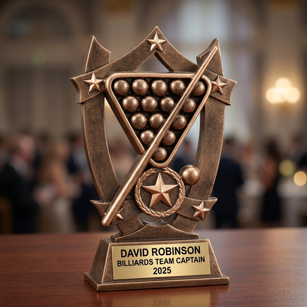 Billiards Trophy Award | Personalized Billiards Award | Custom Engraved Billiards Gift | Pool Player Gift | Billiards Tournament Trophy - View 2