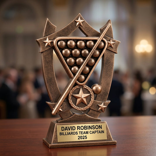 Billiards Trophy Award | Personalized Billiards Award | Custom Engraved Billiards Gift | Pool Player Gift | Billiards Tournament Trophy - View 2
