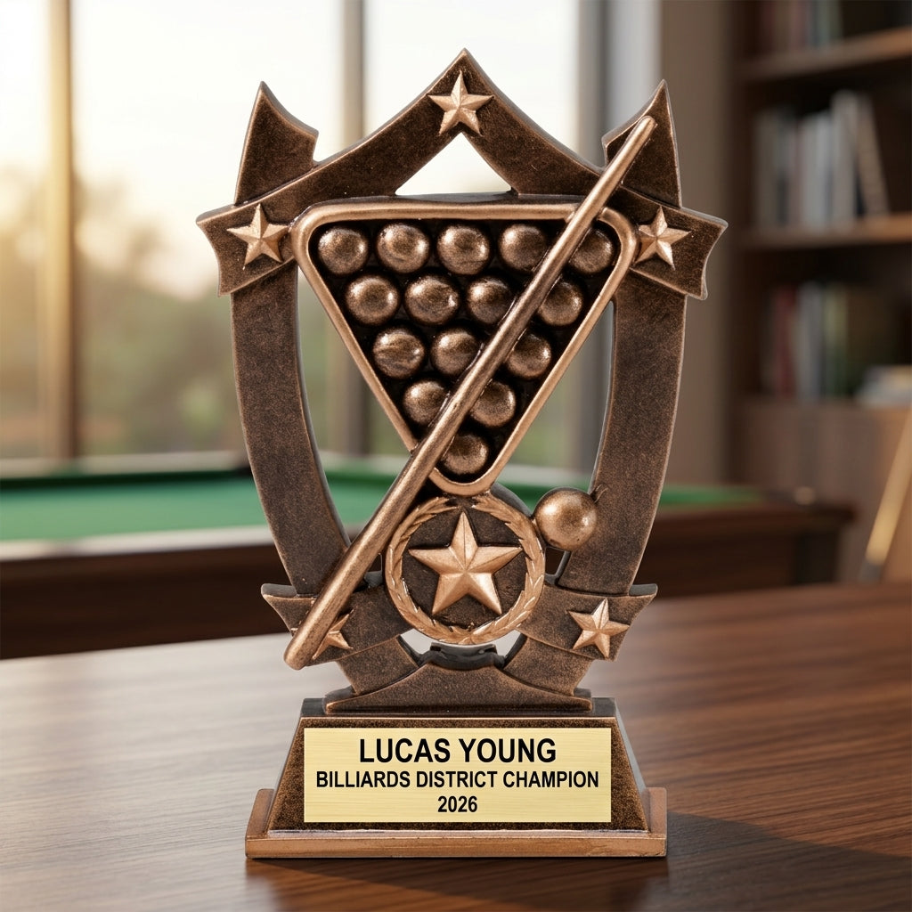Billiards Trophy Award | Personalized Billiards Award | Custom Engraved Billiards Gift | Pool Player Gift | Billiards Tournament Trophy - View 5