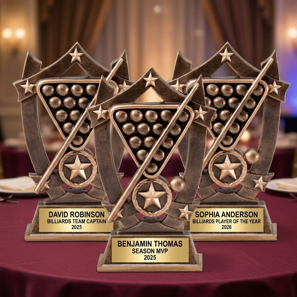 Billiards Trophy Award | Personalized Billiards Award | Custom Engraved Billiards Gift | Pool Player Gift | Billiards Tournament Trophy - View 6