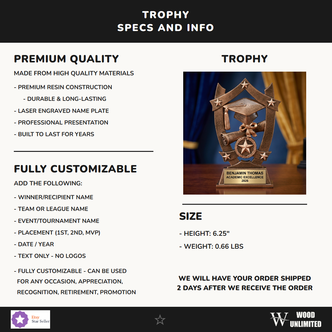 Graduation Award Trophy 6.25"