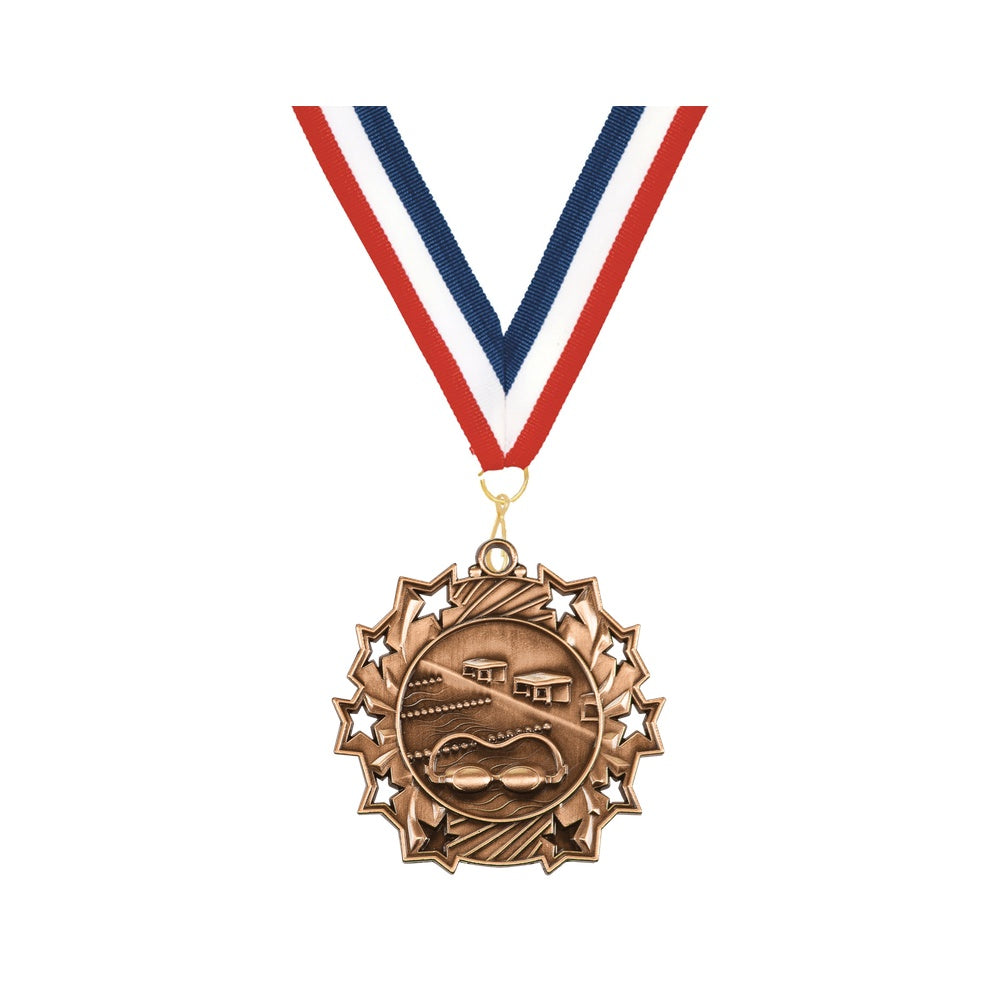 Personalized Swimming Team Medals, Swimmer Medallions with Neck Ribbon, Swimmer Awards for Players and Coaches - Image 7 of 9