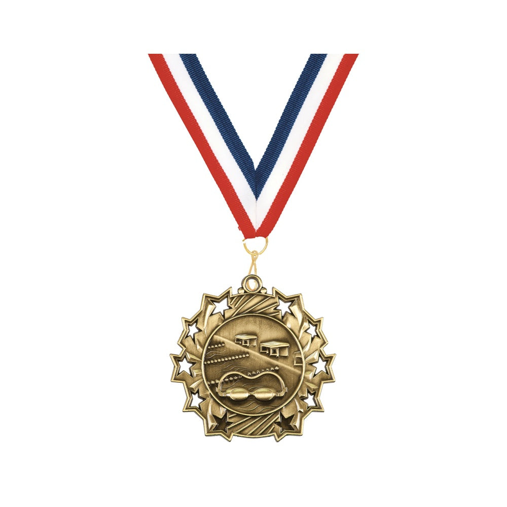 Personalized Swimming Team Medals, Swimmer Medallions with Neck Ribbon, Swimmer Awards for Players and Coaches - Image 5 of 9