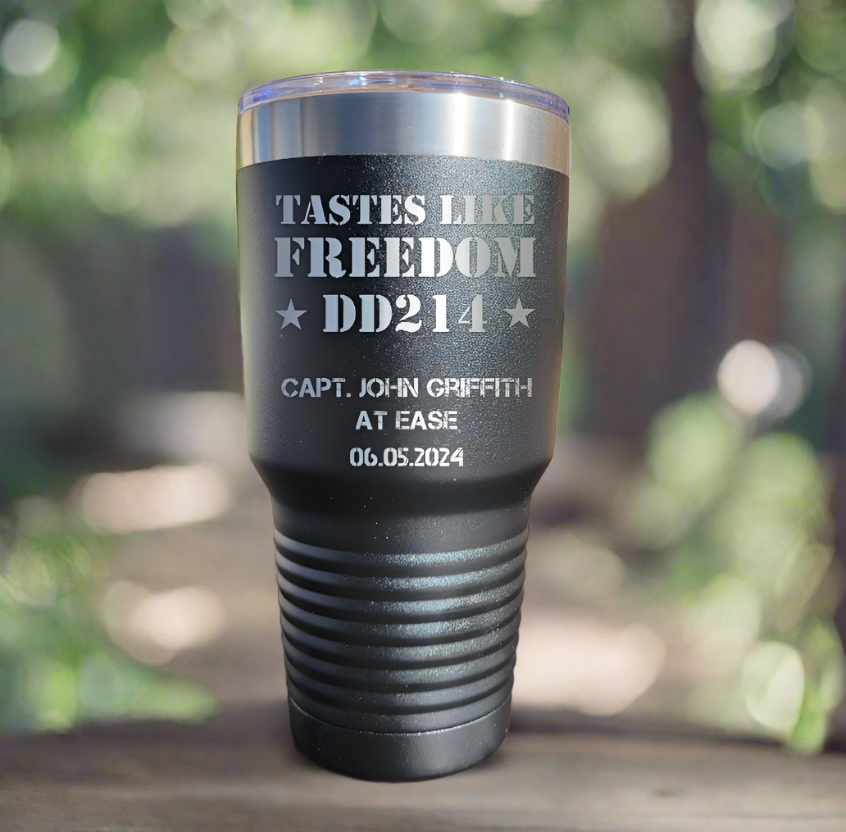 Personalized DD214 Military Retirement Gift - Personalized 30oz Insulated Drink Tumbler, Retirement Name Coffee Tumbler (C...