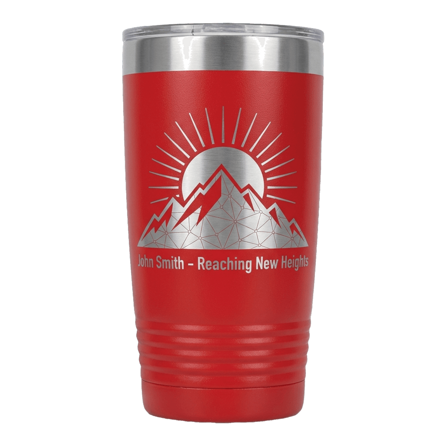 Personalized Mountain Tumbler | Outdoors Adventure Gift | Custom Laser Engraved 20oz Ringneck | Reaching New Heights Present
