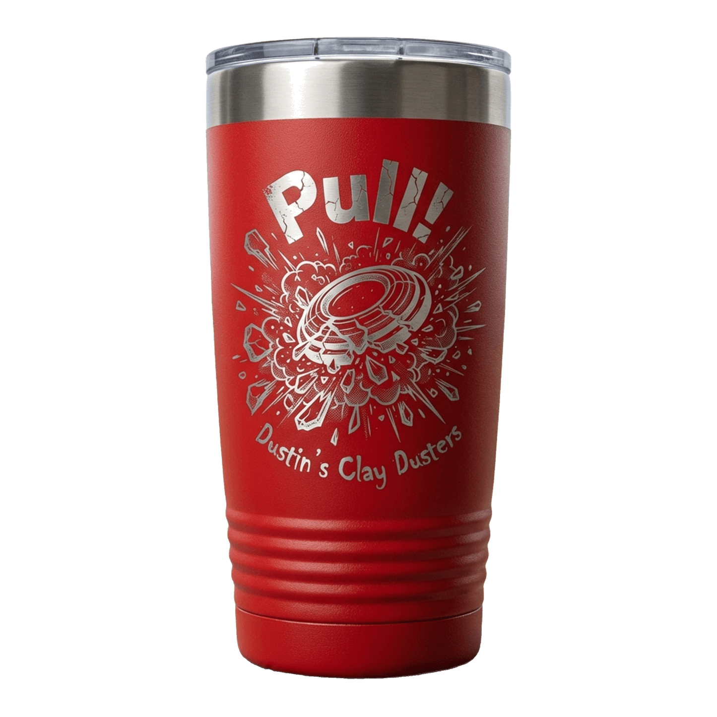 Personalized Clay Shooting Tumbler Gift for Shooter - Laser Engraved 20oz Ringneck - Clay Pigeon Hunter Gift - Custom Name Cup