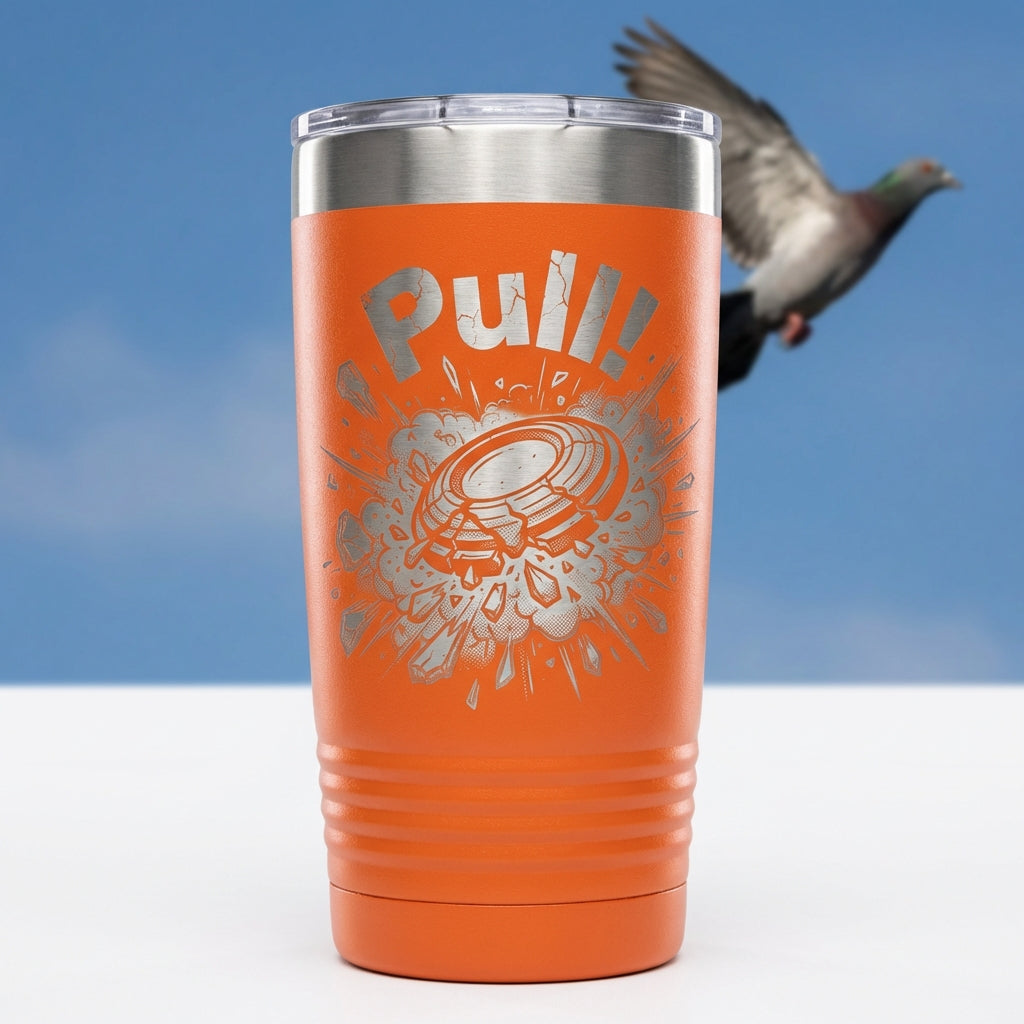 Personalized Clay Shooting Tumbler Gift for Shooter - Laser Engraved 20oz Ringneck - Clay Pigeon Hunter Gift - Custom Name Cup - View 5