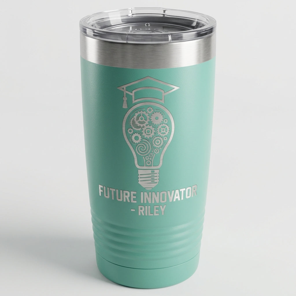 Personalized Innovator Graduate Gift Tumbler - STEM Student Present - Laser Engraved 20oz Ringneck - Custom Name - View 4