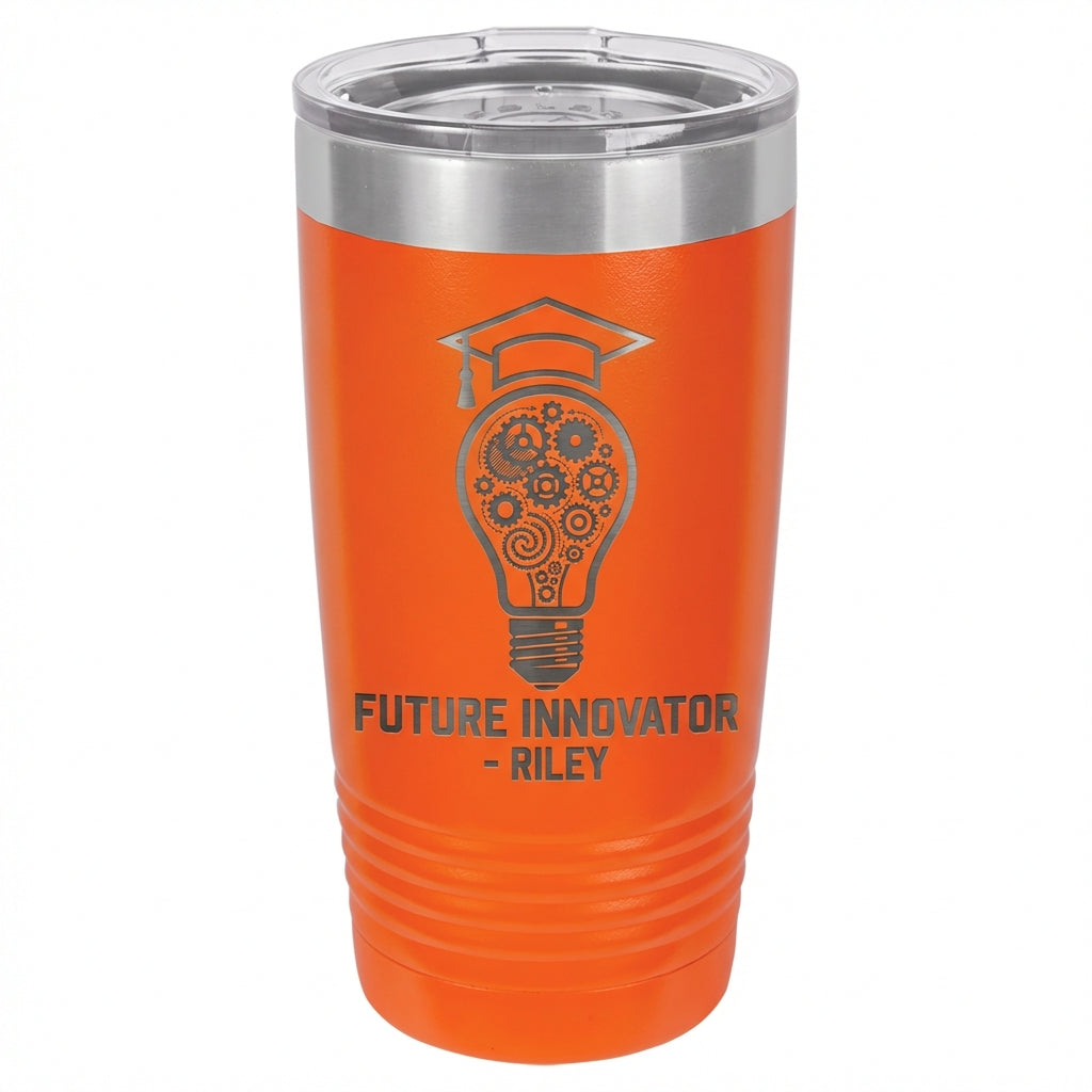 Personalized Innovator Graduate Gift Tumbler - STEM Student Present - Laser Engraved 20oz Ringneck - Custom Name - View 5