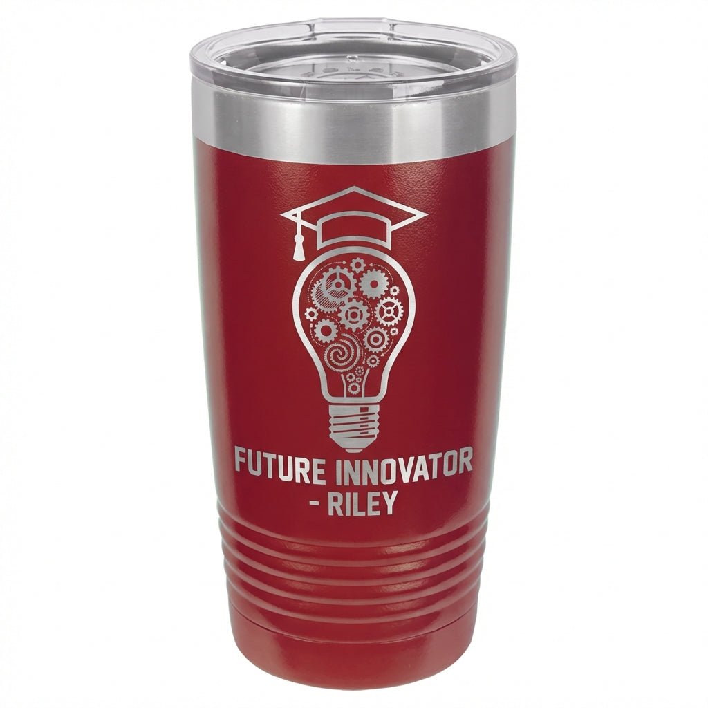 Personalized Innovator Graduate Gift Tumbler - STEM Student Present - Laser Engraved 20oz Ringneck - Custom Name - View 6