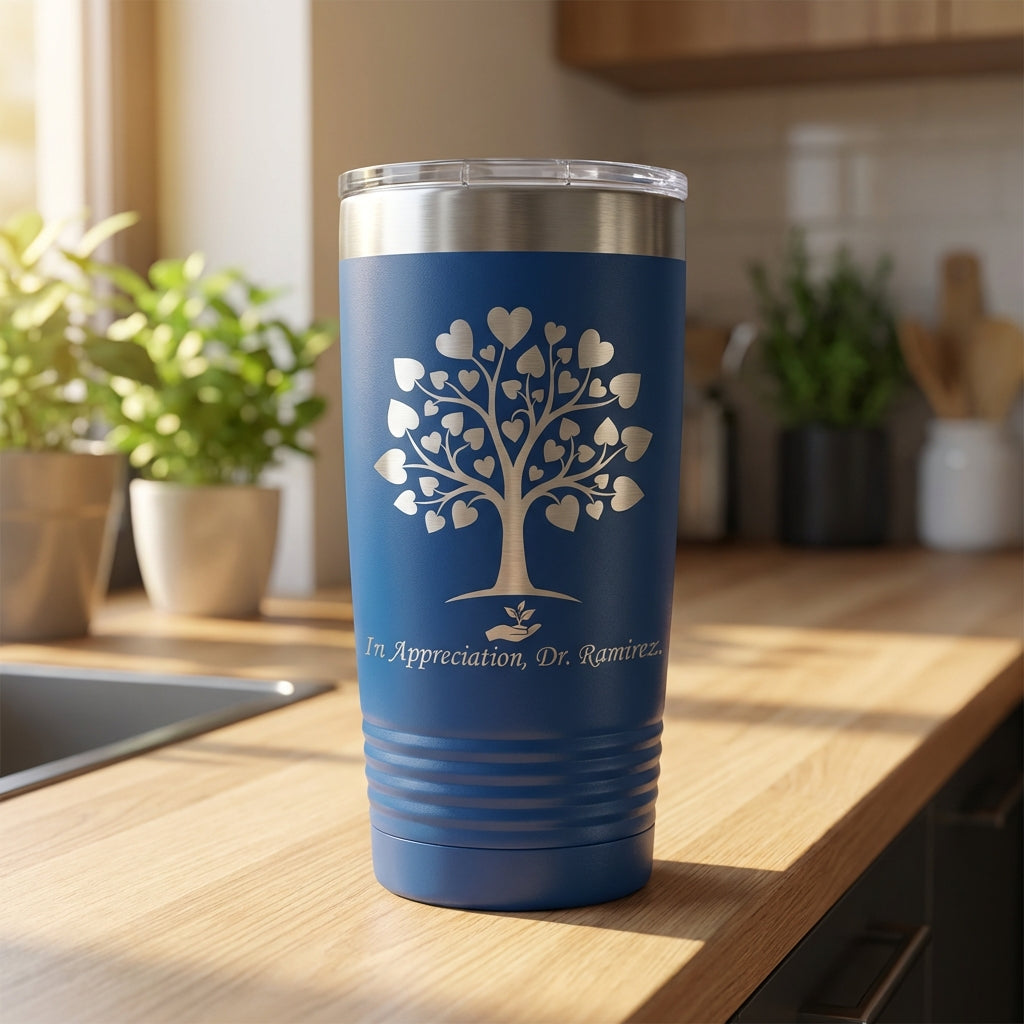 Personalized Appreciation Gift Tumbler, Professional Thank You Gift, Custom Name Travel Mug, Laser Engraved Stainless Steel Durable - View 2