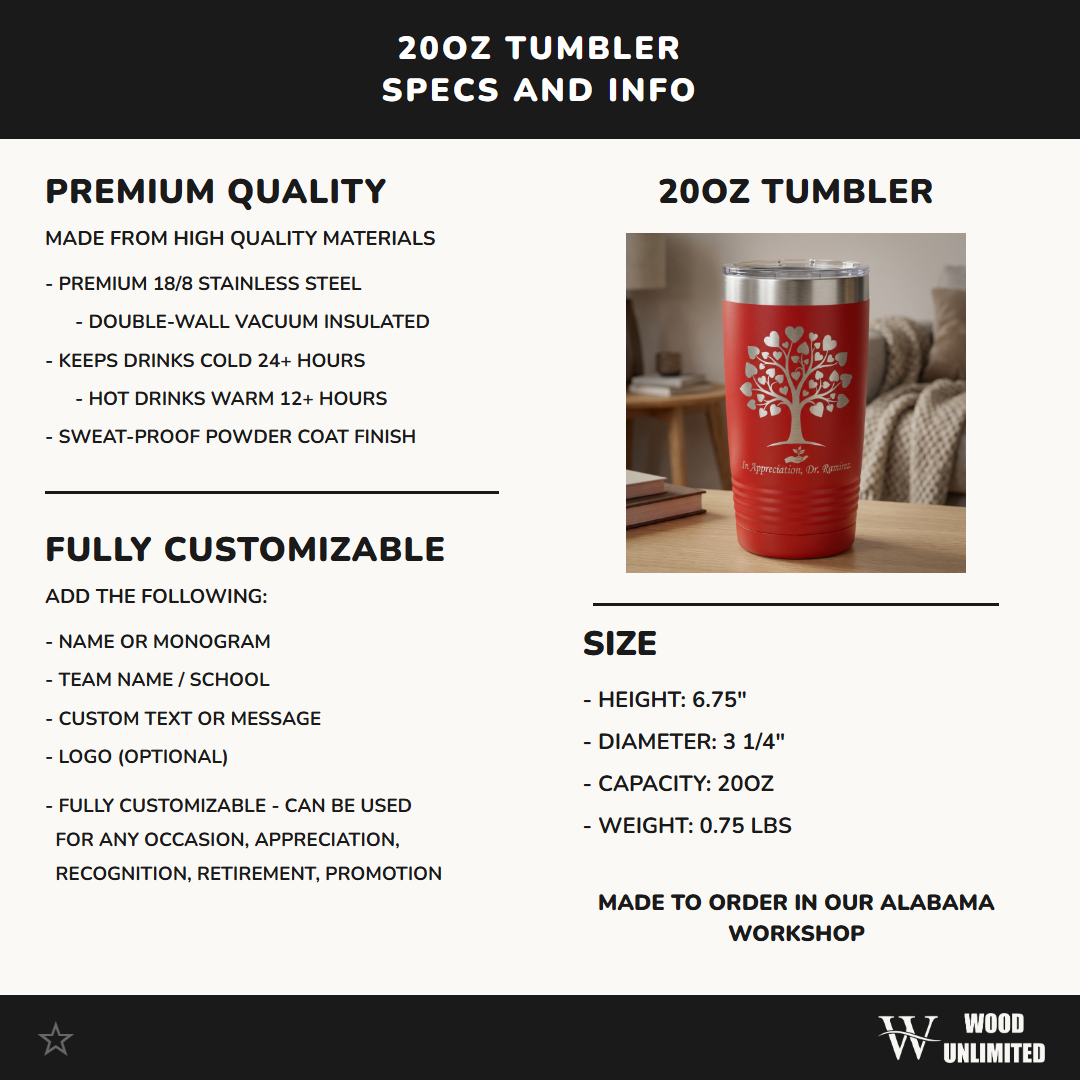 Personalized Appreciation Gift Tumbler, Professional Thank You Gift, Custom Name Travel Mug, Laser Engraved Stainless Steel Durable