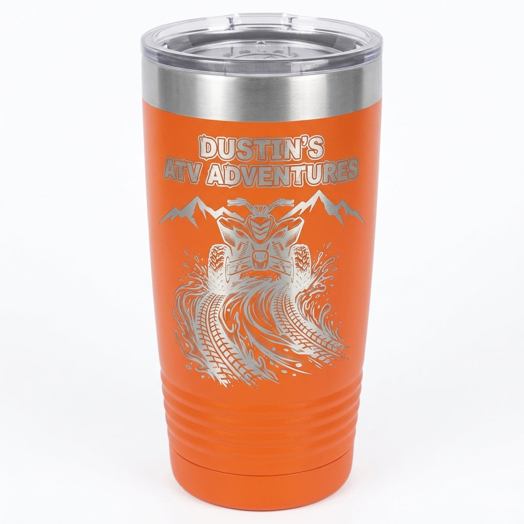 Personalized ATV Rider Tumbler Gift - Off Road Enthusiast Adventure - Laser Engraved Stainless Steel - Custom Name - View 5