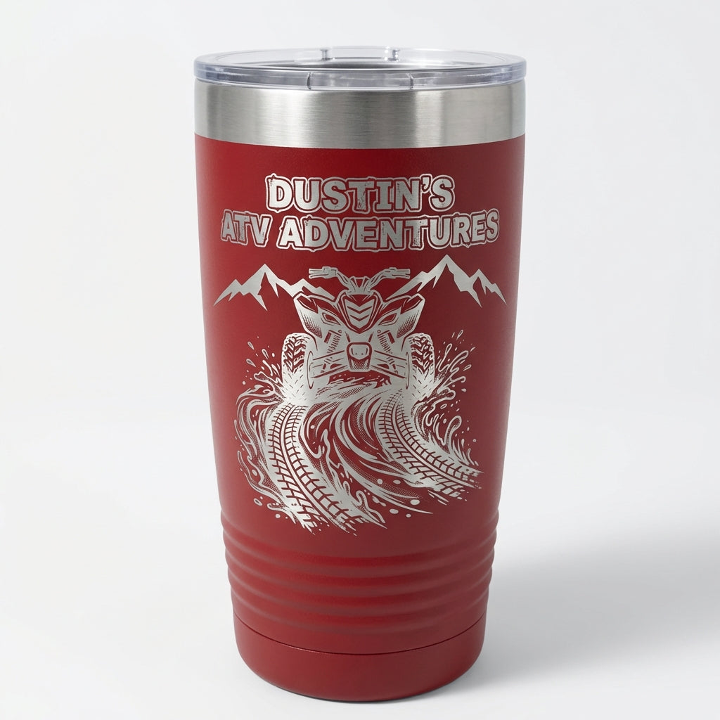 Personalized ATV Rider Tumbler Gift - Off Road Enthusiast Adventure - Laser Engraved Stainless Steel - Custom Name - View 6