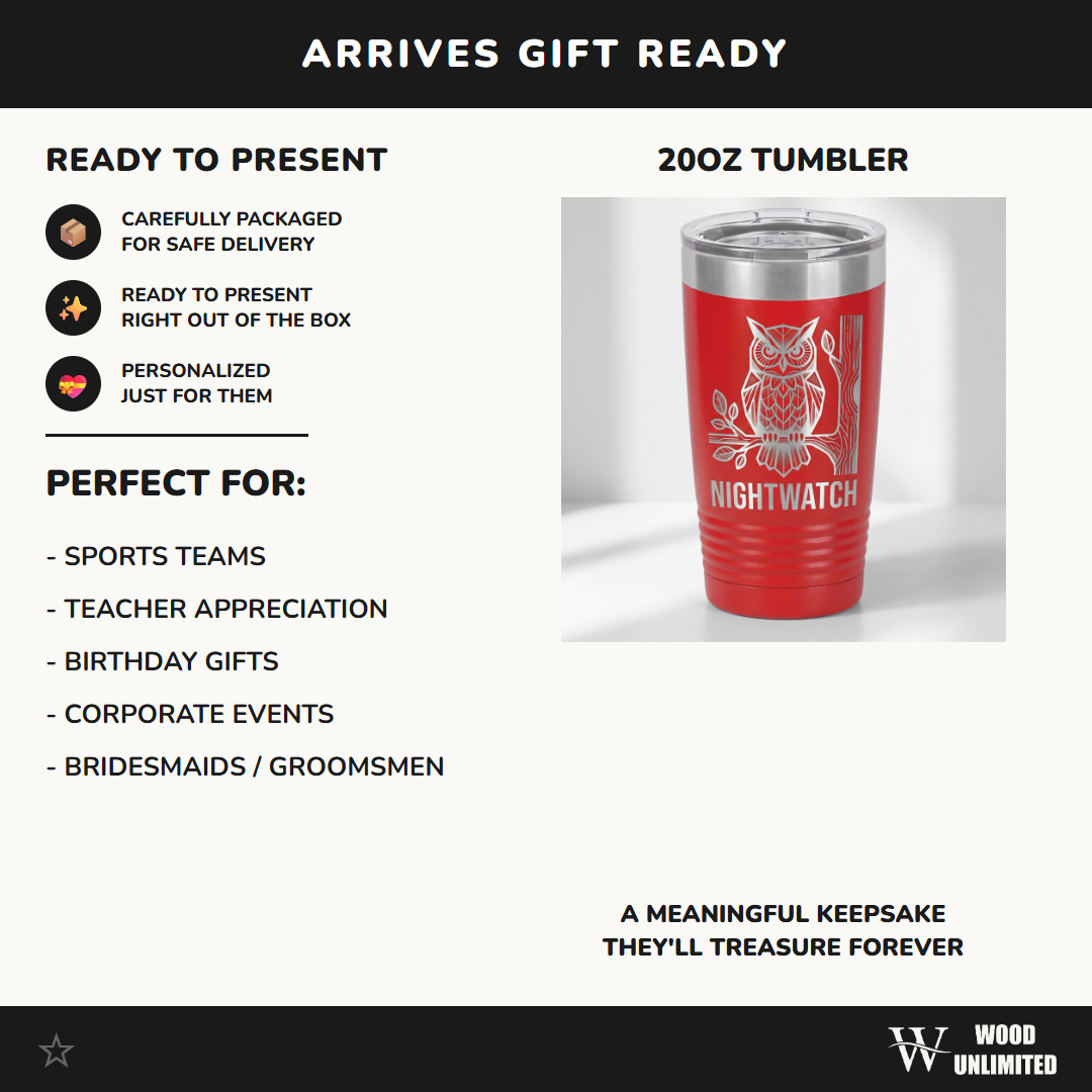 Personalized Custom Tumbler - Engraved 20oz Ringneck - Durable Drinkware - Custom Name & Text Gift