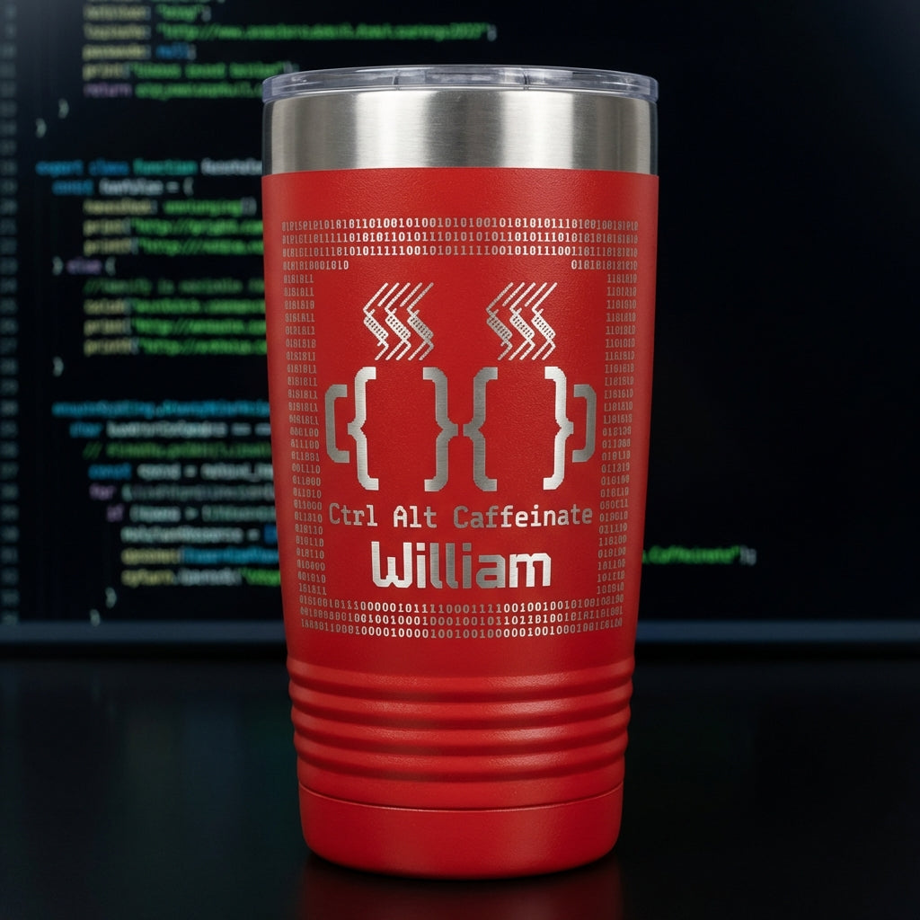 Personalized Ctrl Alt Caffeinate Tumbler - Custom Programmer Gift, Coffee Lover Tumbler for Developers