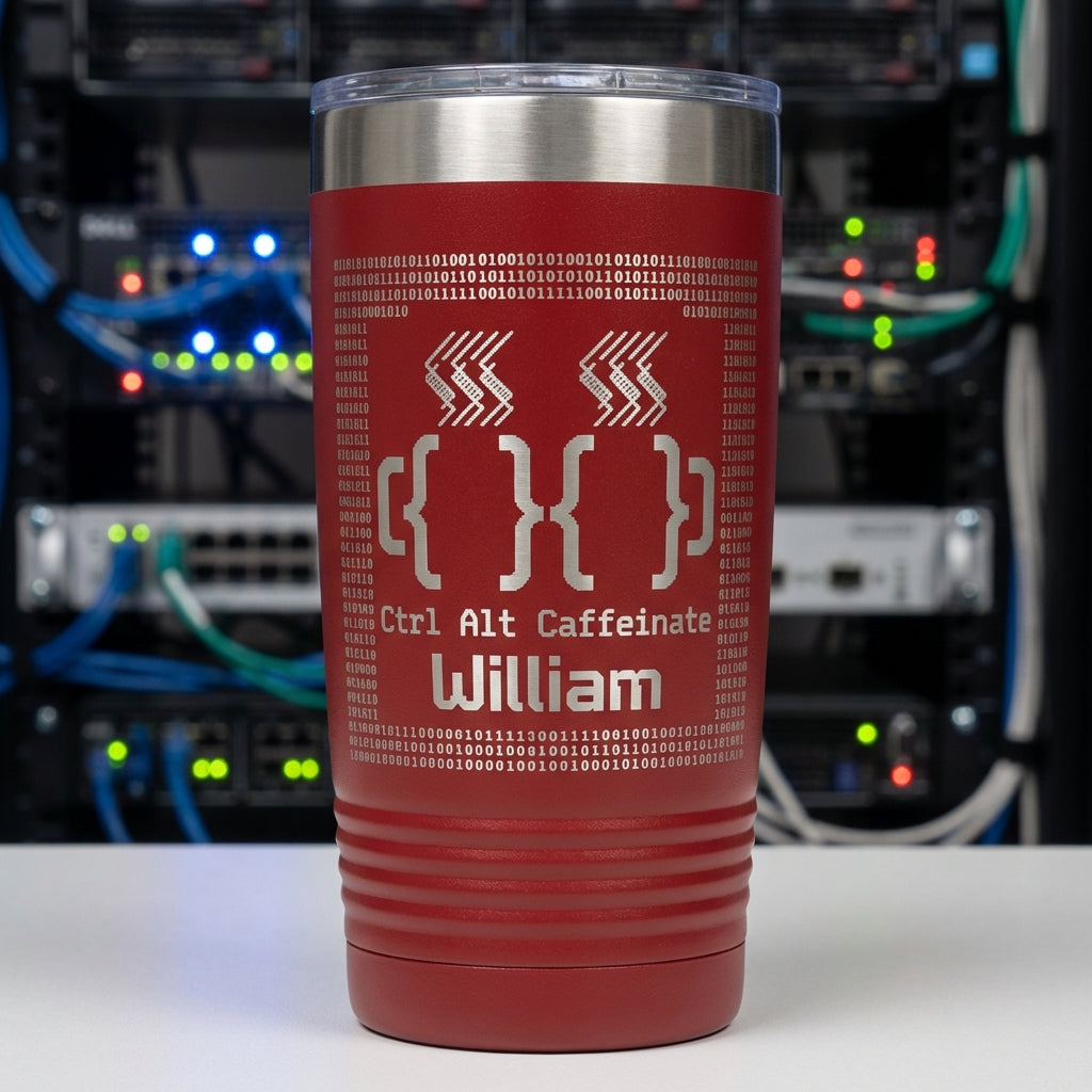 Personalized Ctrl Alt Caffeinate Tumbler - Custom Programmer Gift, Coffee Lover Tumbler for Developers