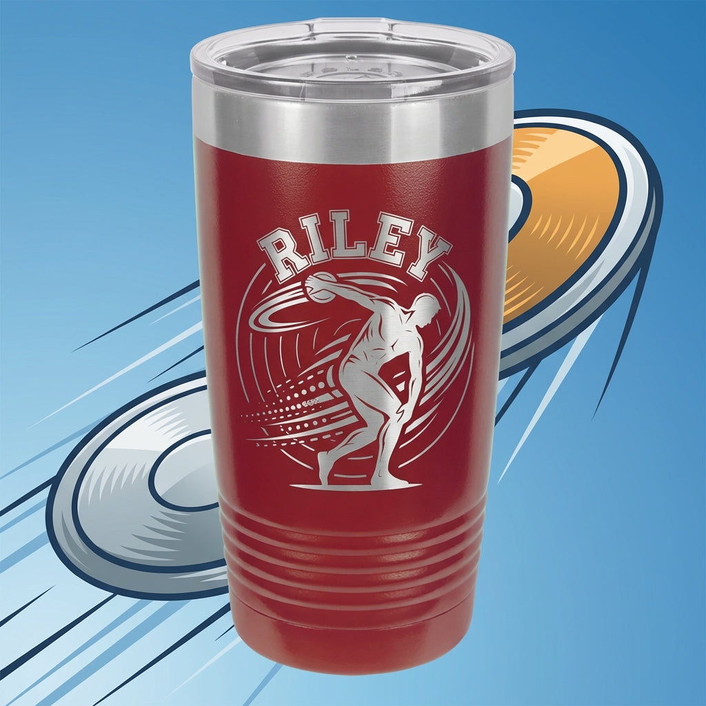 Personalized Discus Thrower Tumbler - Custom Track and Field Gift, Sports Team Award Tumbler - View 6