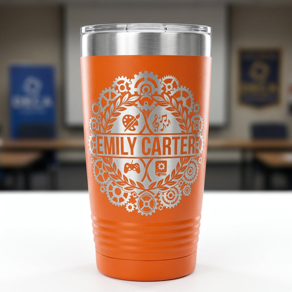 Personalized Hobbyist Tumbler Gift - Custom Name Engraved - Multifaceted Achievement Design - Laser Etched Steel