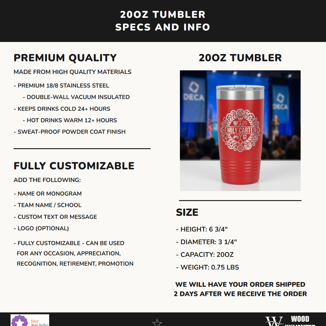 Personalized Hobbyist Tumbler Gift - Custom Name Engraved - Multifaceted Achievement Design - Laser Etched Steel