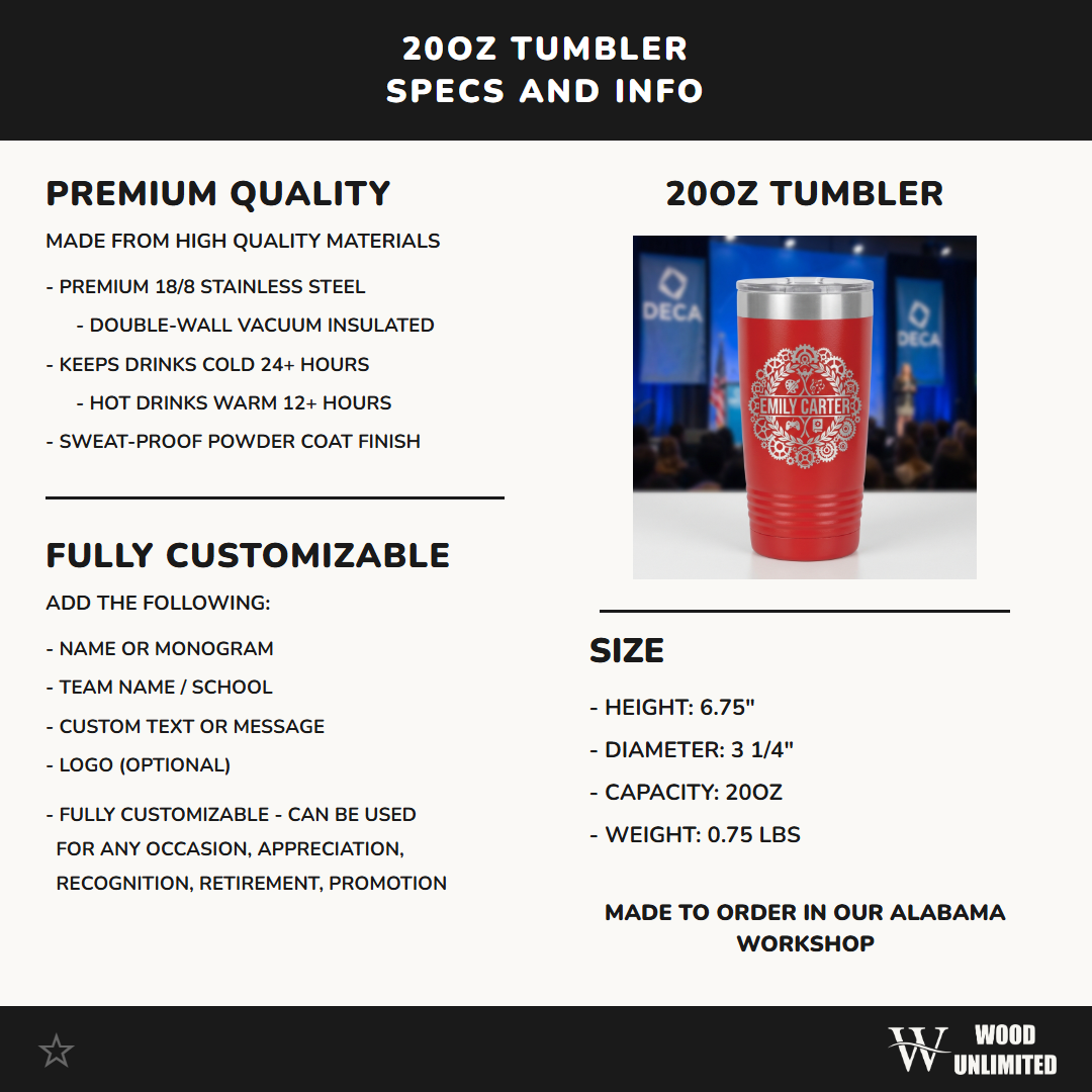 Personalized Hobbyist Tumbler Gift - Custom Name Engraved - Multifaceted Achievement Design - Laser Etched Steel