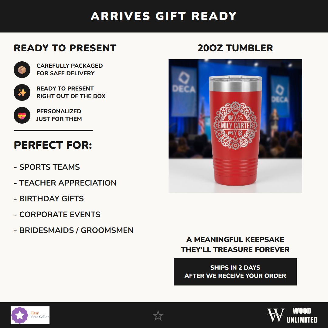 Personalized Hobbyist Tumbler Gift - Custom Name Engraved - Multifaceted Achievement Design - Laser Etched Steel
